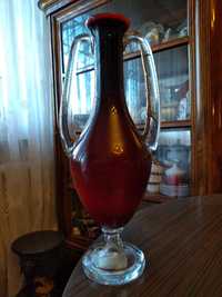Duzy wazon amfora szkło warstwowe Ząbkowice l.80e