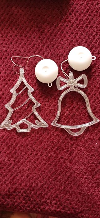 Ozdoba świąteczna na okno dwie zawieszki na przyssawki