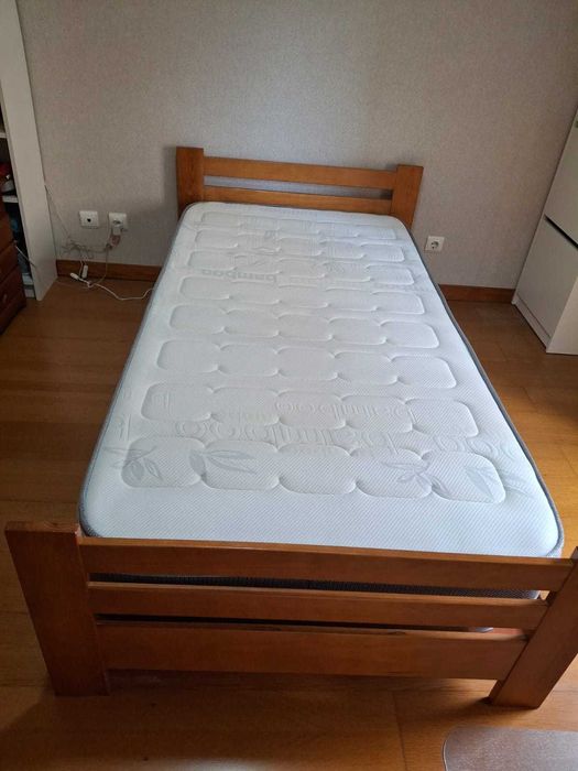 Cama de Solteiro + Estrado + Colchão
