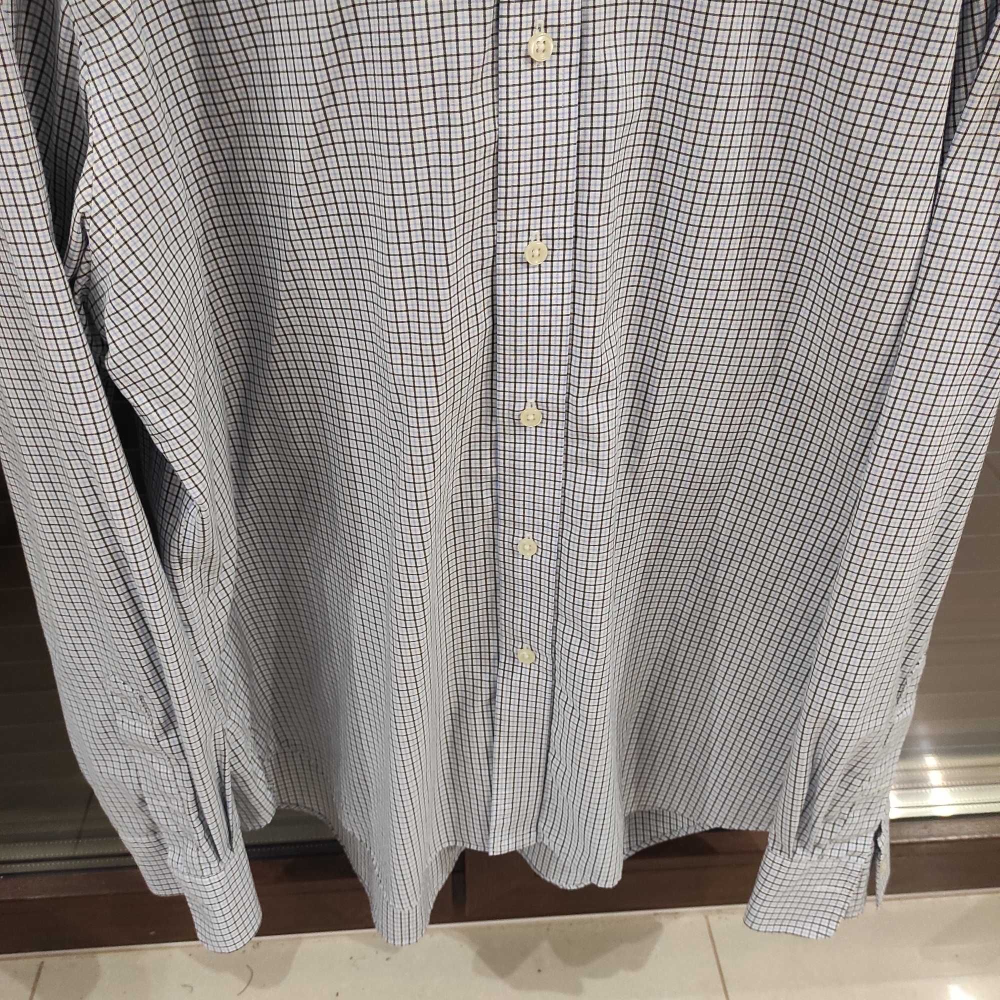 Ralph Lauren Non-Iron Koszula Elegancka W Kratkę Z Długim Rękawem XL