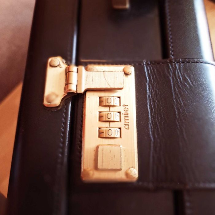 Teczka,walizka skórzana  dwustronna vintage