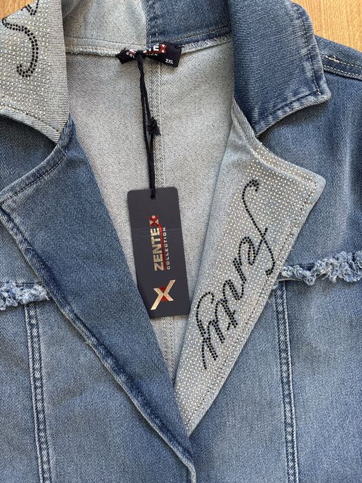 Kurtka jeansowa niebieska kryształki wiosenna jesienna