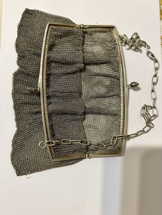 Антикварная сумочка-сетка из серебра