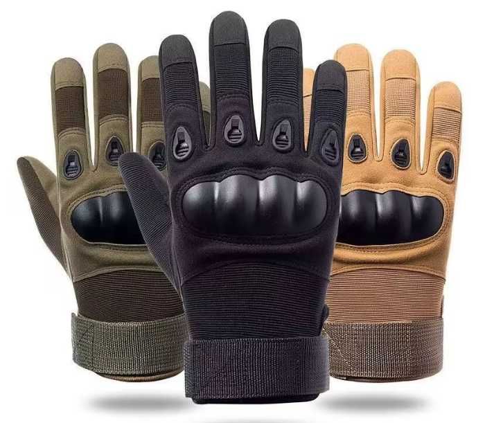 Тактичні повнопалі військові рукавиці  з кісточками Койот Олива