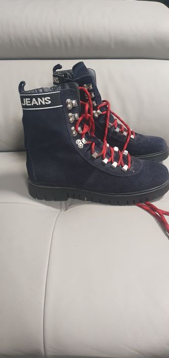 Botki trapery ze skory naturalnej Tommy Hilfiger 41