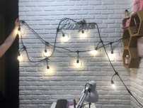 Гірлянда вулична з ретро лампами LED