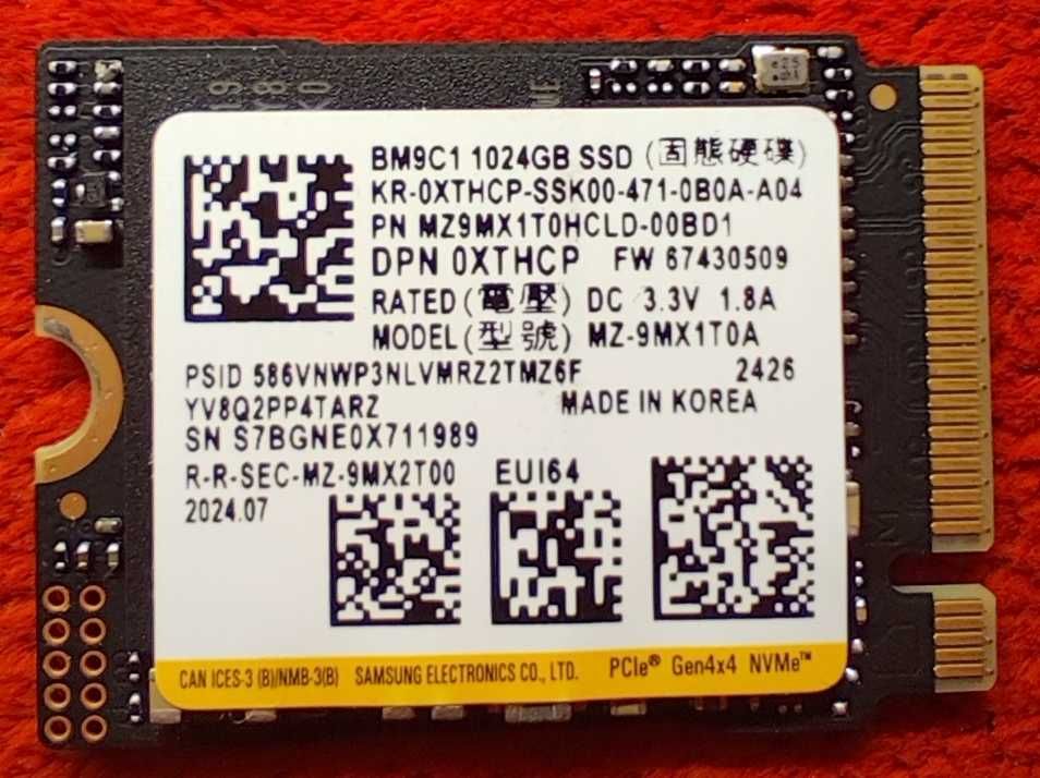 SSD Samsung 1TB M.2 NVMe Gen4 2230 MZ9MX1T0A