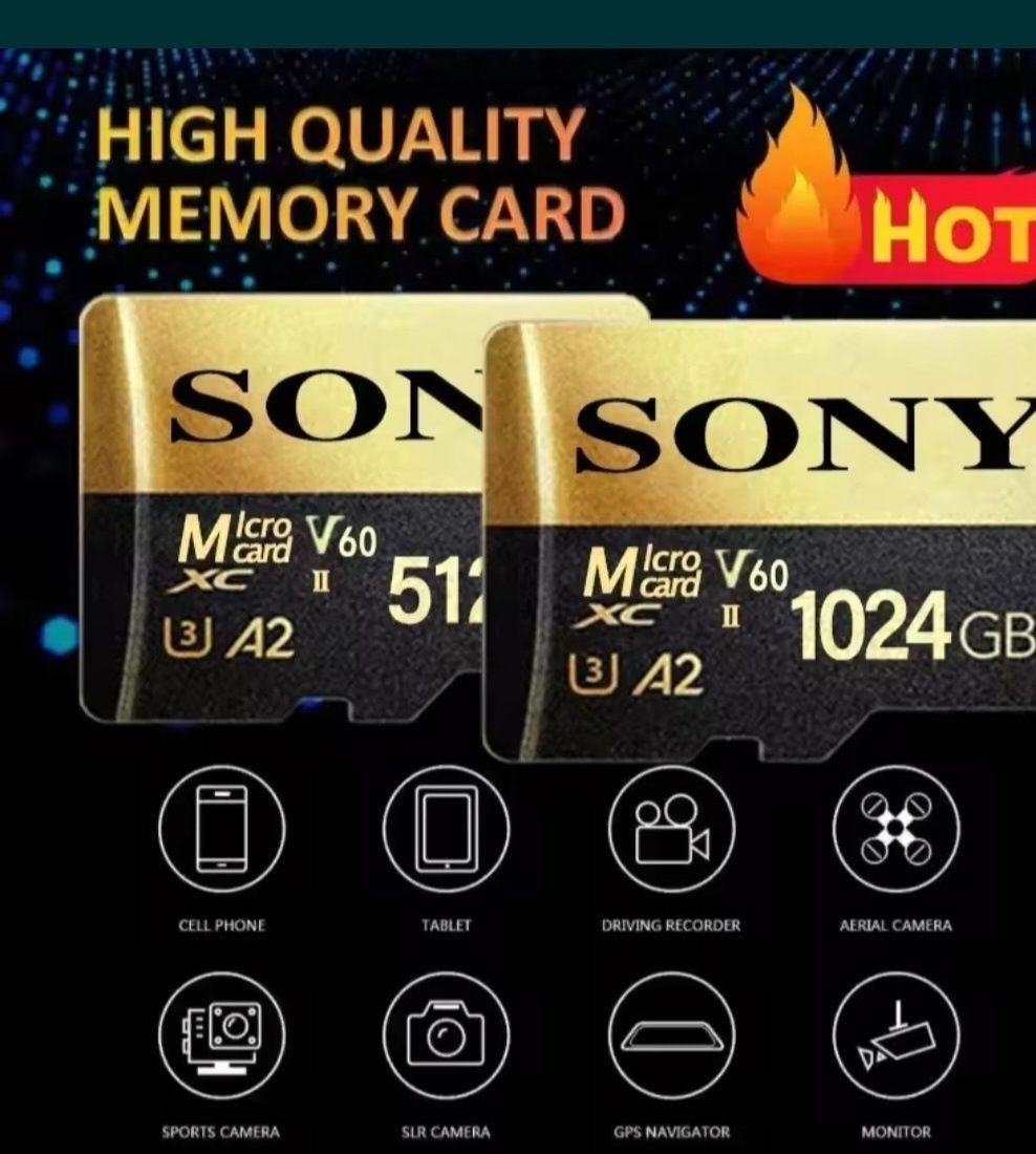 Micro SD  256Gb,512Gb,1Tb.NEW с адаптером