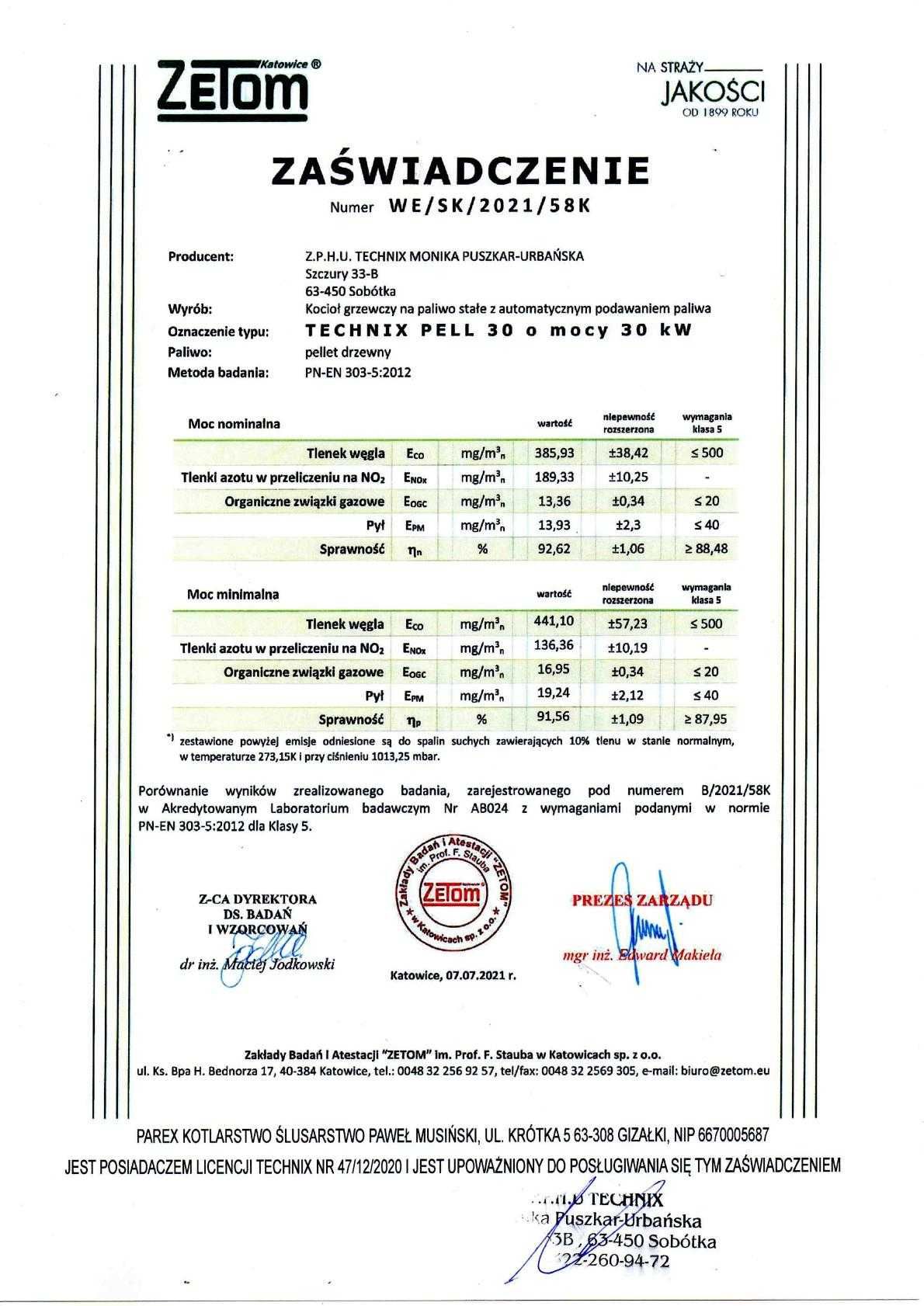 Kocioł Piec C.O. z podajnikiem Pellet 30kW 5 klasa Dotacje