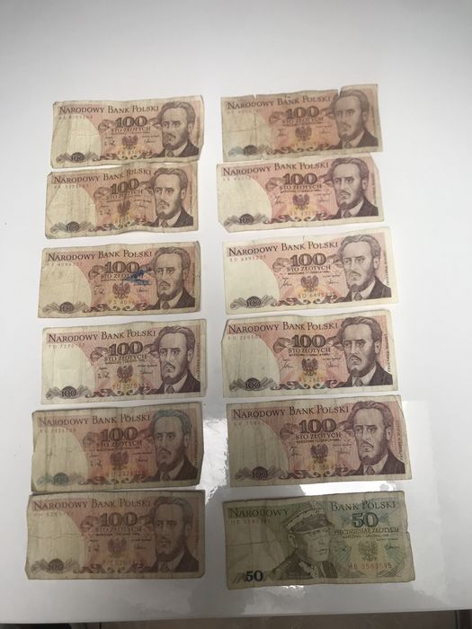 Banknoty kolekcja 100 złotych sto 50 złotych  Antyki PRL