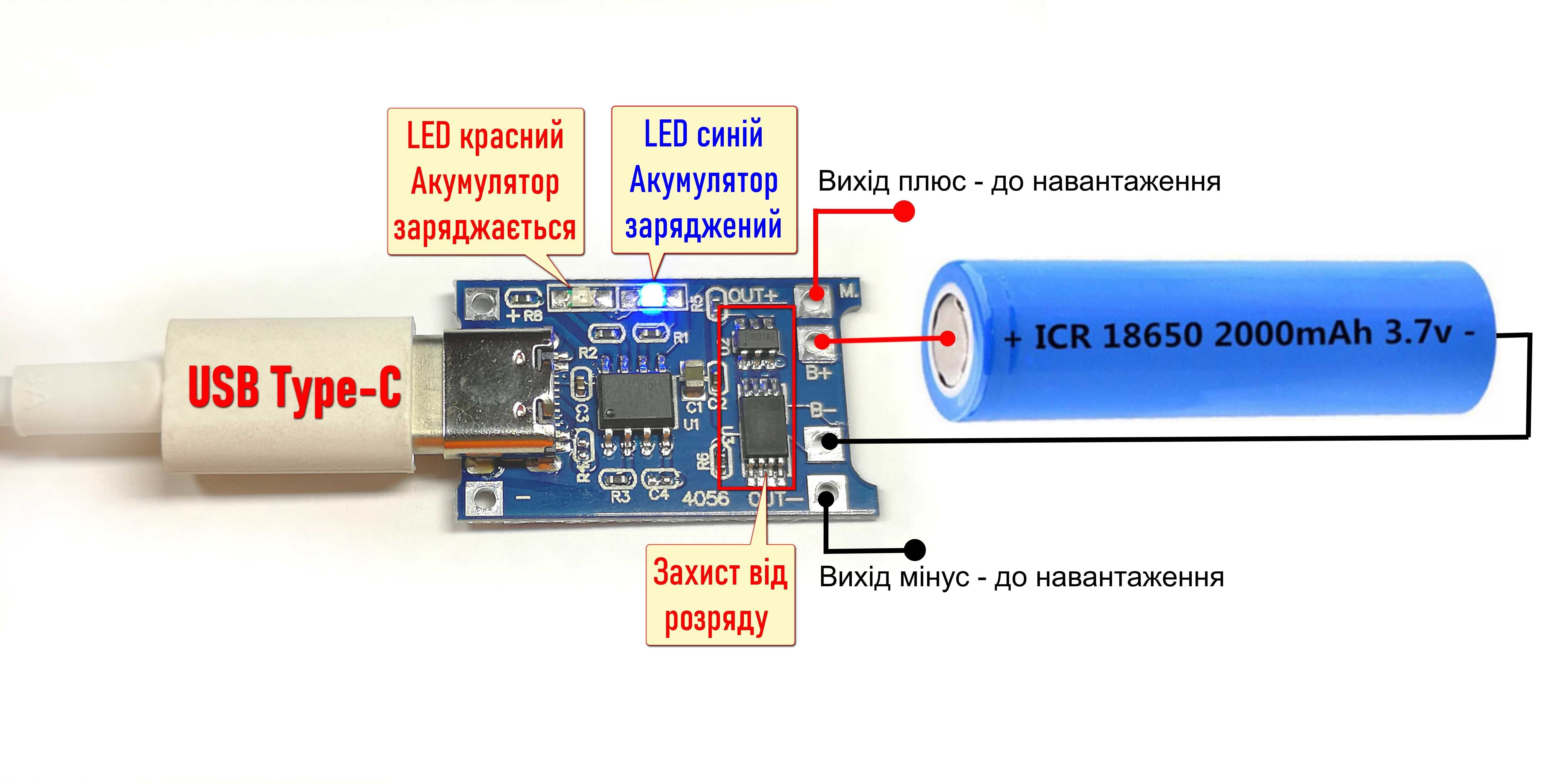 10шт/лот TP4056 Type-C ПЛАТА ЗАРЯДКИ с защитой  Li-ion аккум