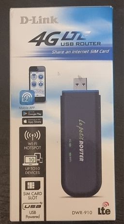 Модем 4G / 3G + Wi-Fi роутер D-Link DWR-910