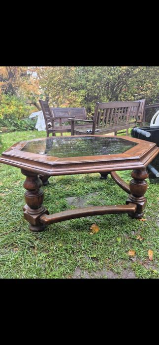 Stół dębowy szkło