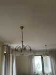 Komplet lamp do salonu (2 żyrandole z 5 pkt swietlnymi + kinkiet)