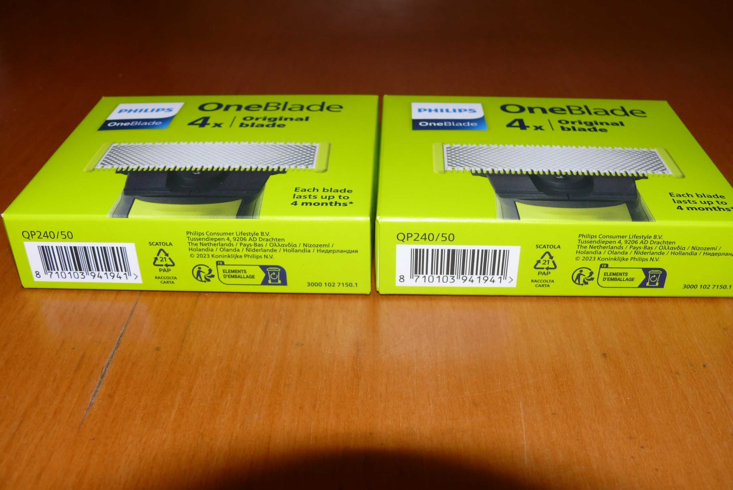 Oryginalne ostrza do golarki Philips OneBlade 4 szt - 2 OPAKOWANIA