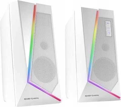Mars Gaming MS7W głośniki komputerowe AUX USB 20W RGB zestaw 2szt