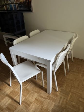Stół z krzesłami BIAŁY