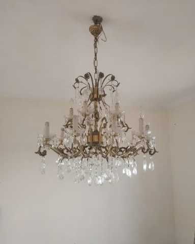 Candeeiro Lustre de Cristal | Candelabro Cristal Antigo