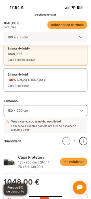 Colchão Emma Hybrid V2 Plus - Fusion Fresh Hybrid
