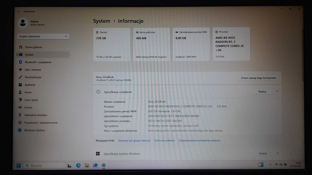 Laptop ASUS F543B