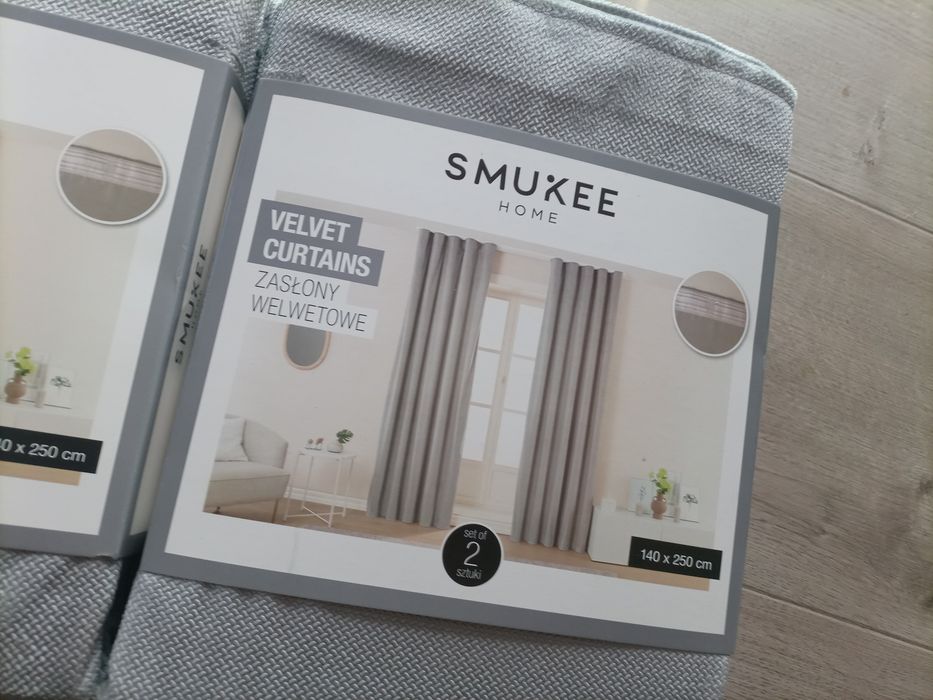 Zasłony 4szt na taśmie z tunelem Smukee 4x zasłona welurowa welwetowa