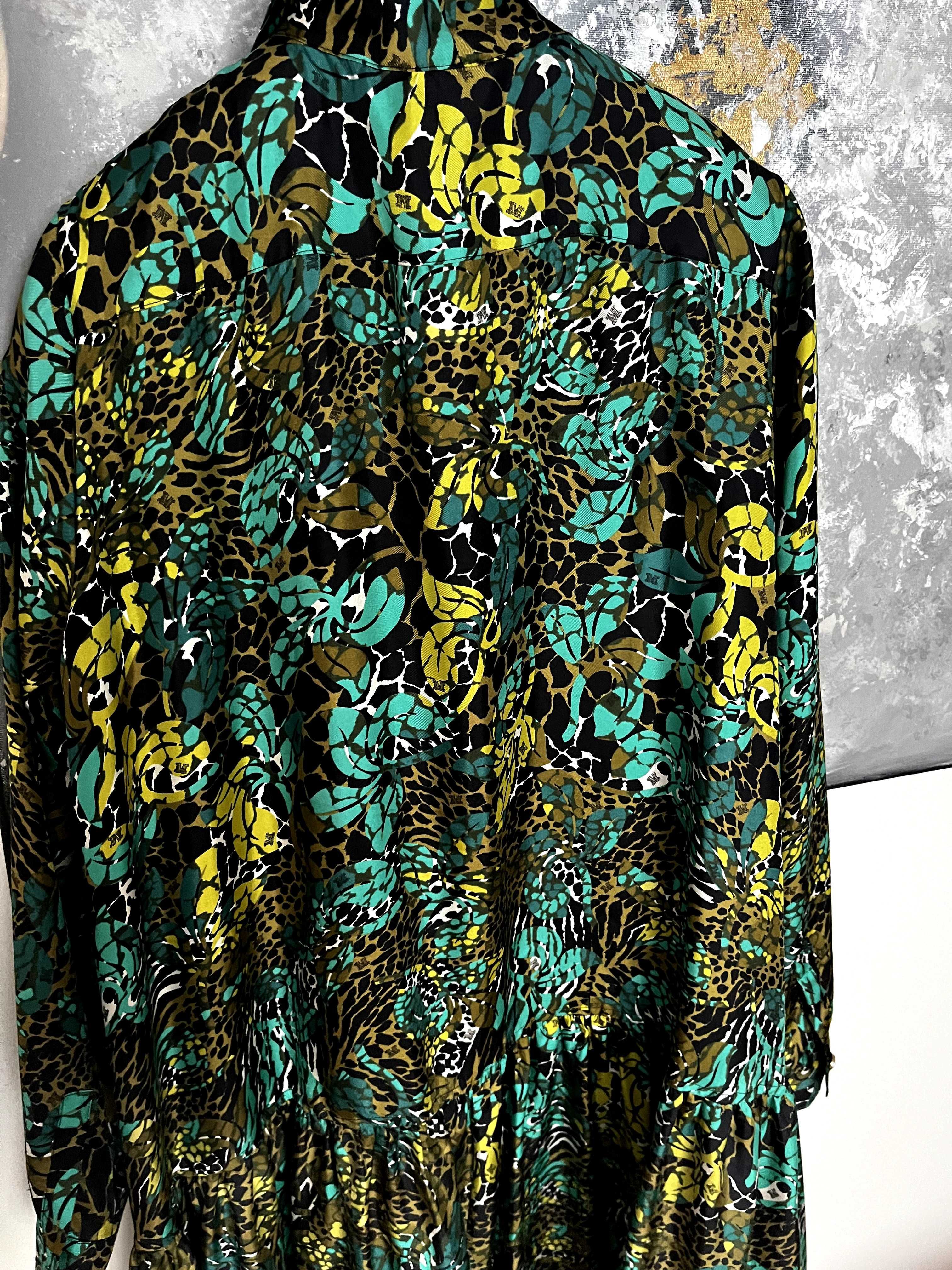 Max Mara 44IT Sukienka 100% jedwab printed MIDI dress L 40 nowa