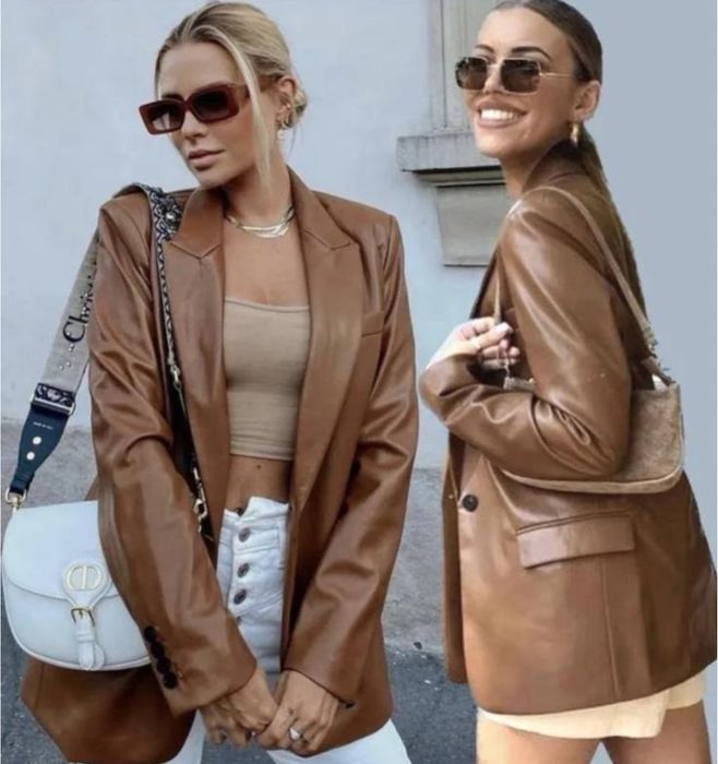 Жіночий шкіряний піджак, жакет, тренч.