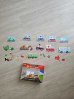 Ukladanka magnetyczna pojazdy puzzle magnetyczne ambulans koparka