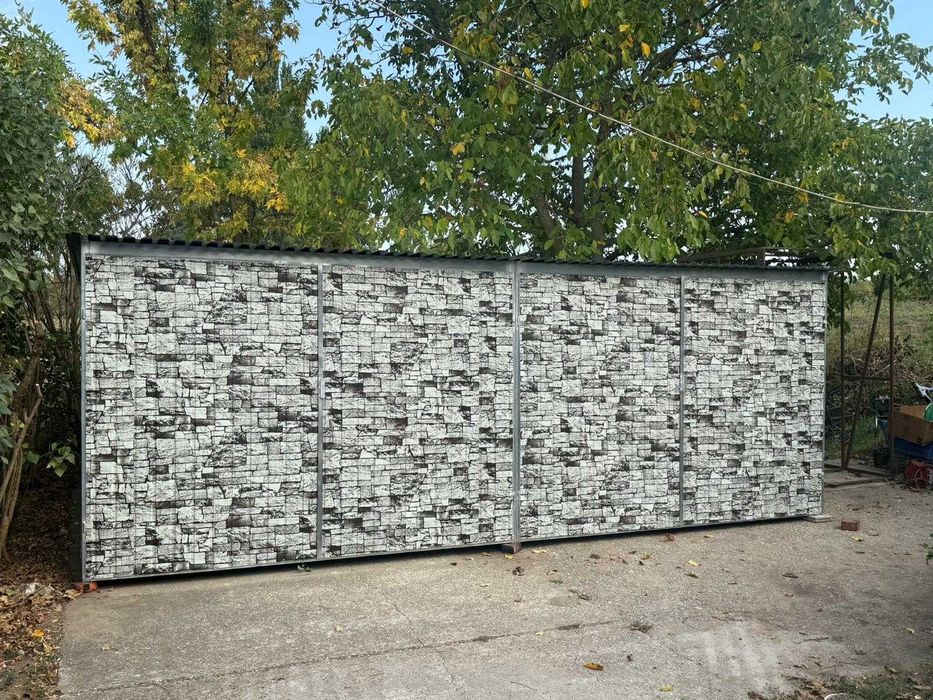 Garaż blaszany 3x5 imitacja kamień