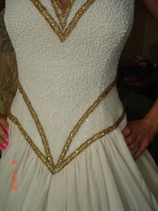 Платье вечернее свадебное для бальных танцев бисер, камни