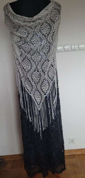 Dluga sukienka na ramiaczkach cekiny slub weseke bankiet wieczorowa  s