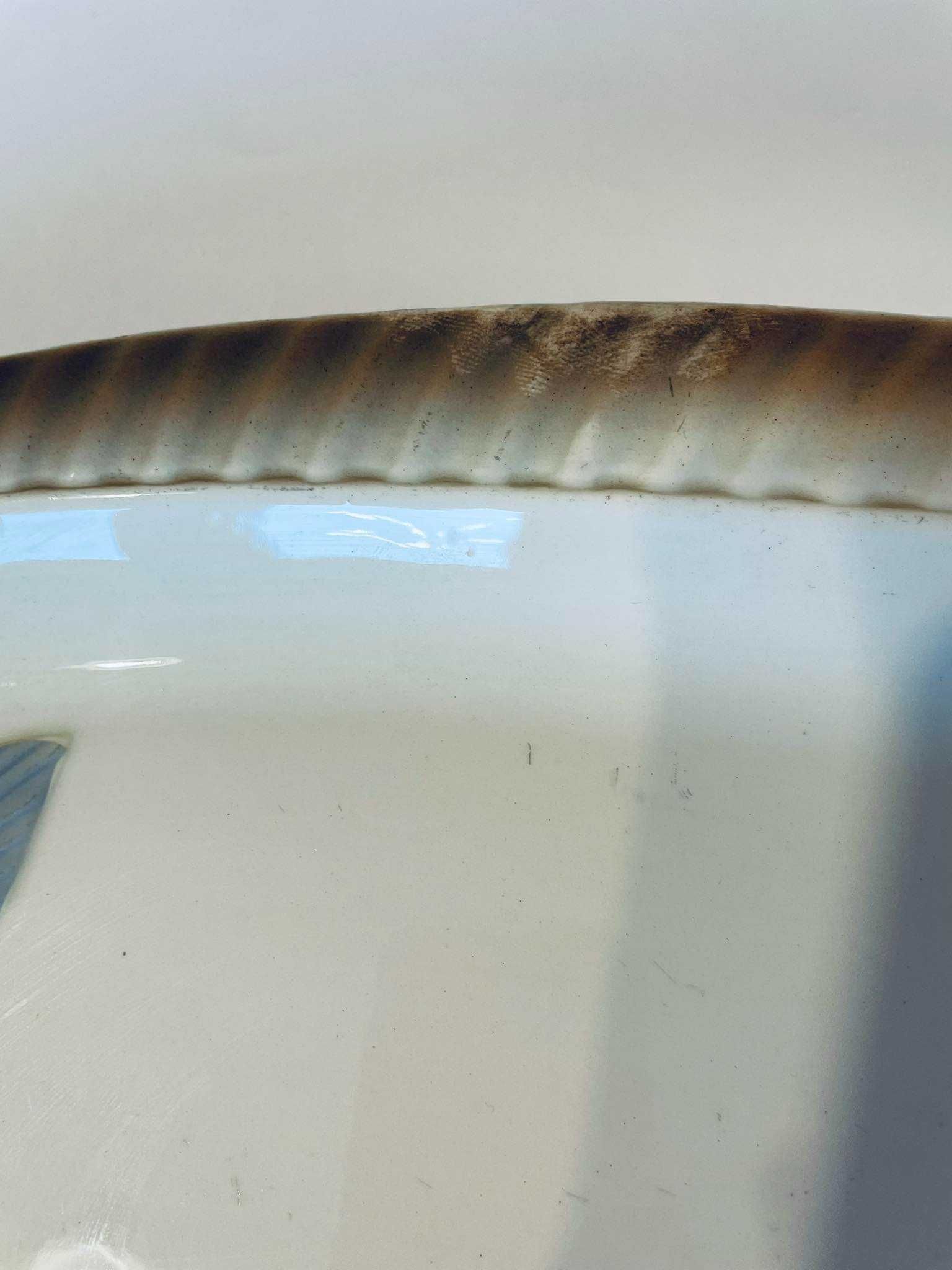 Ceramiczny duży francuski półmiska w kształcie ryby