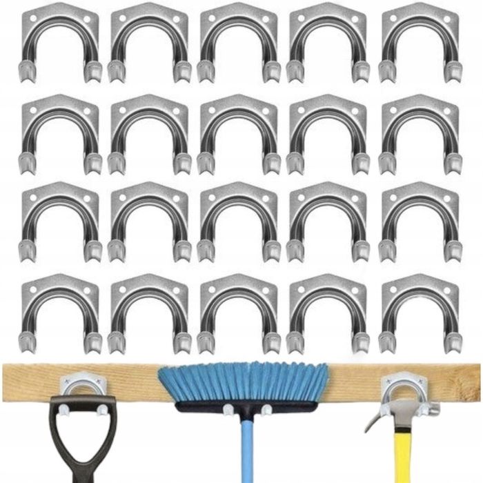 Wieszak Uchwyt Na Narzędzia Ogrodowe Warsztat Miotły Grabie Ścienny 20