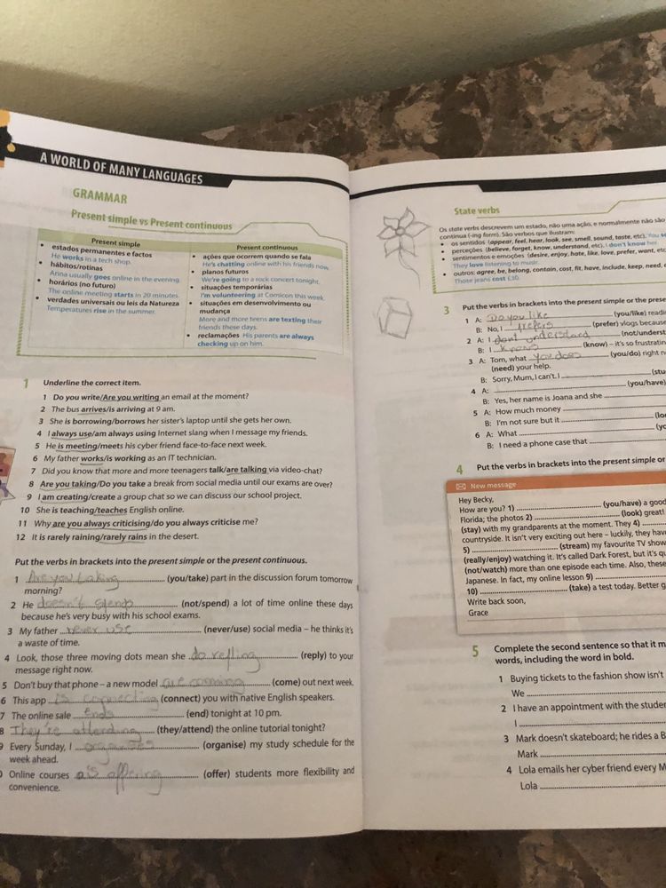 Caderno de atividades/ livro de fichas ingles 10 ano