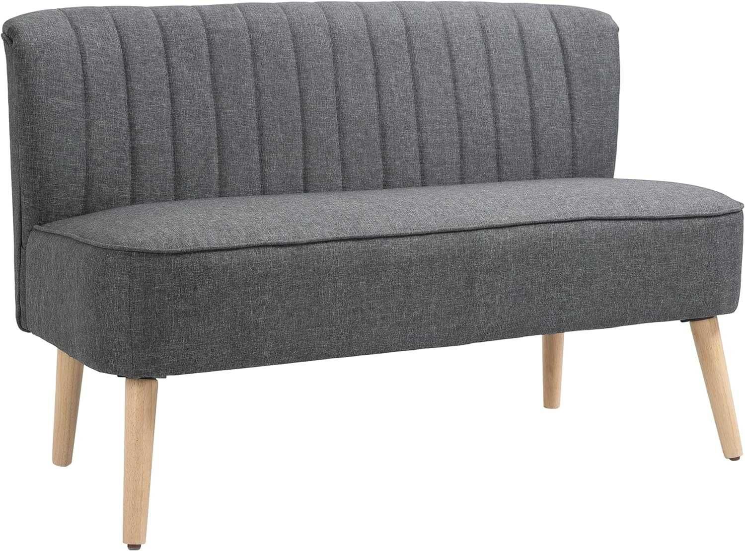 tapicerowana ławka / sofa, szara - grafitowa