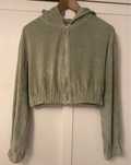 Bluza z kapturem Flattop Xs 34 krótka oliwkowa welurowa
