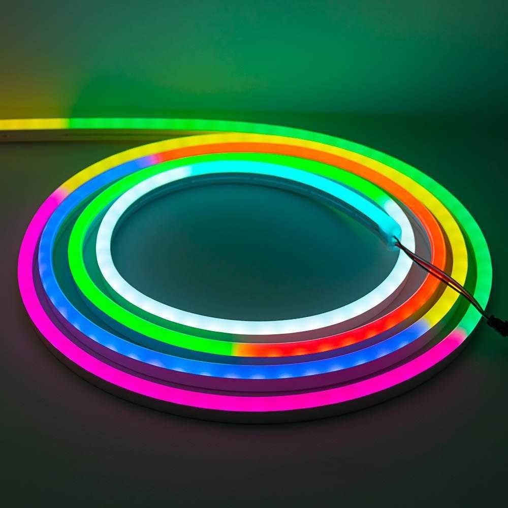 Гнучкий смарт LED неон RGBIC 12В IP65 16Вт/м силікон 6x12 WS2812