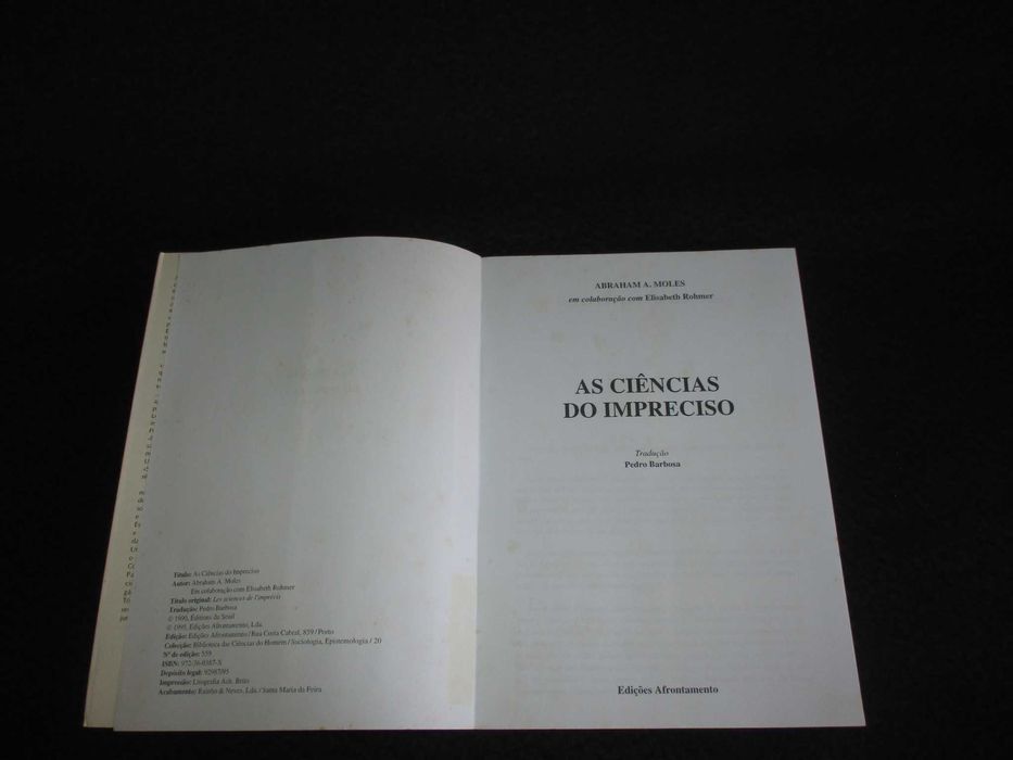 Livro As Ciências do Impreciso Abraham Moles