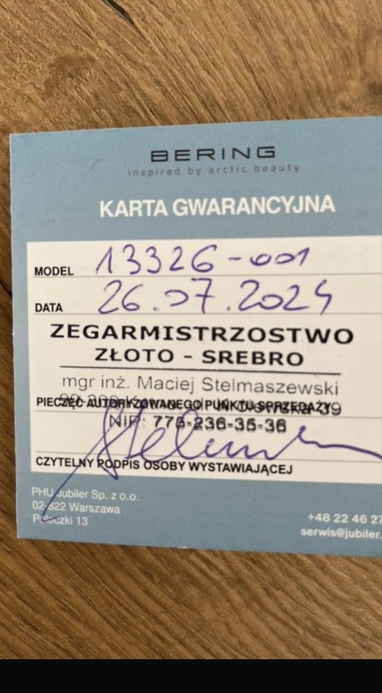 Zegarek danski firmy BERING nowy na gwarancji