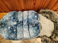 Śpiworek do wózka spacerówki 4w1 95x48 ŚNIEŻYNKI