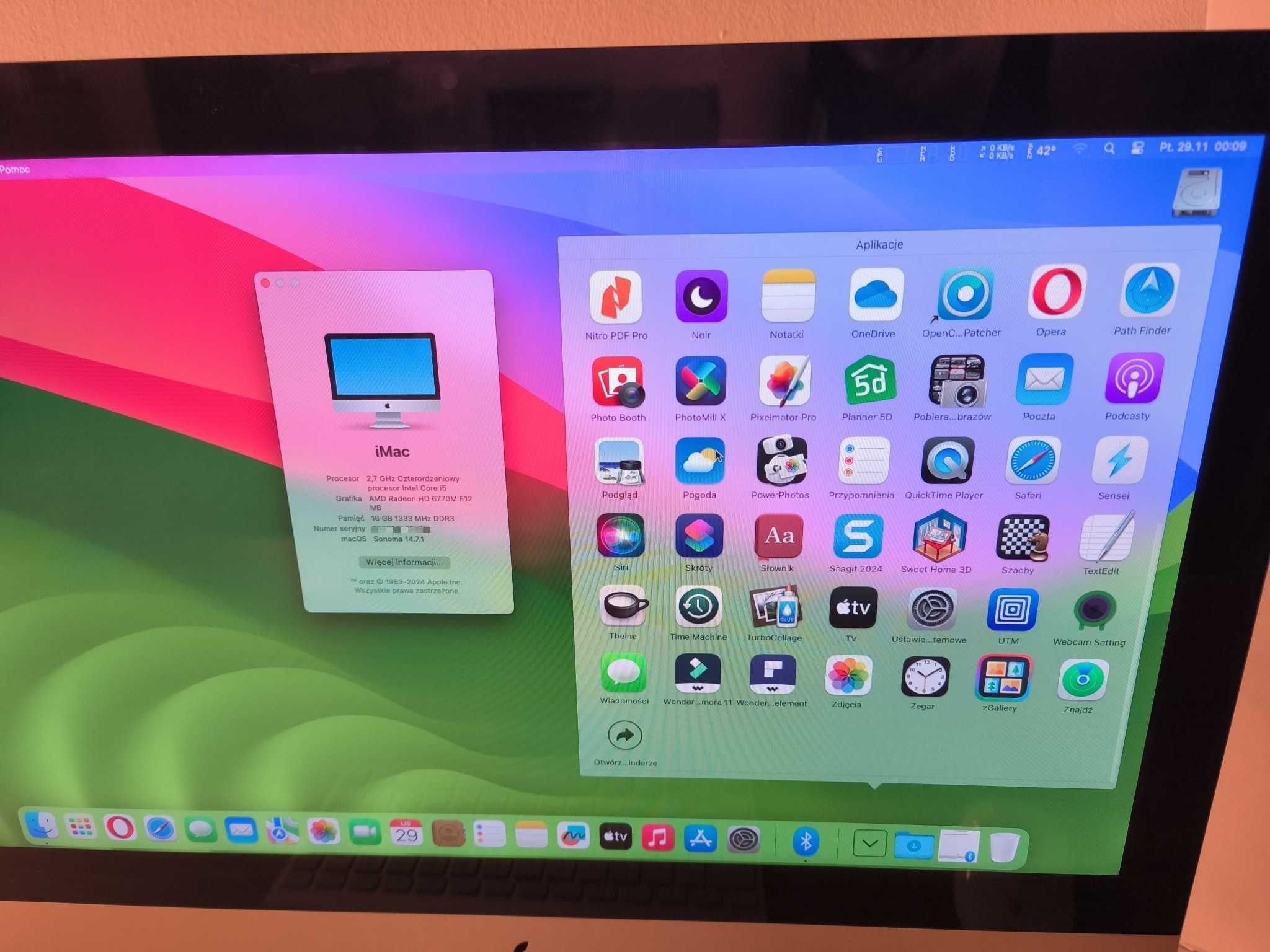 Komputer Apple iMac 21,5' Core I5 2,7 16 GB RAM + Office i aplikacje
