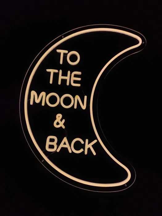 To the Moon & Back napis neon ledon Na skraju raju wesele ślub