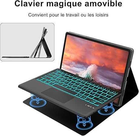 Etui Z Klawiatura Rgb Do Samsung Tab S10 Ultra/S9 14,6" Touchpad BT