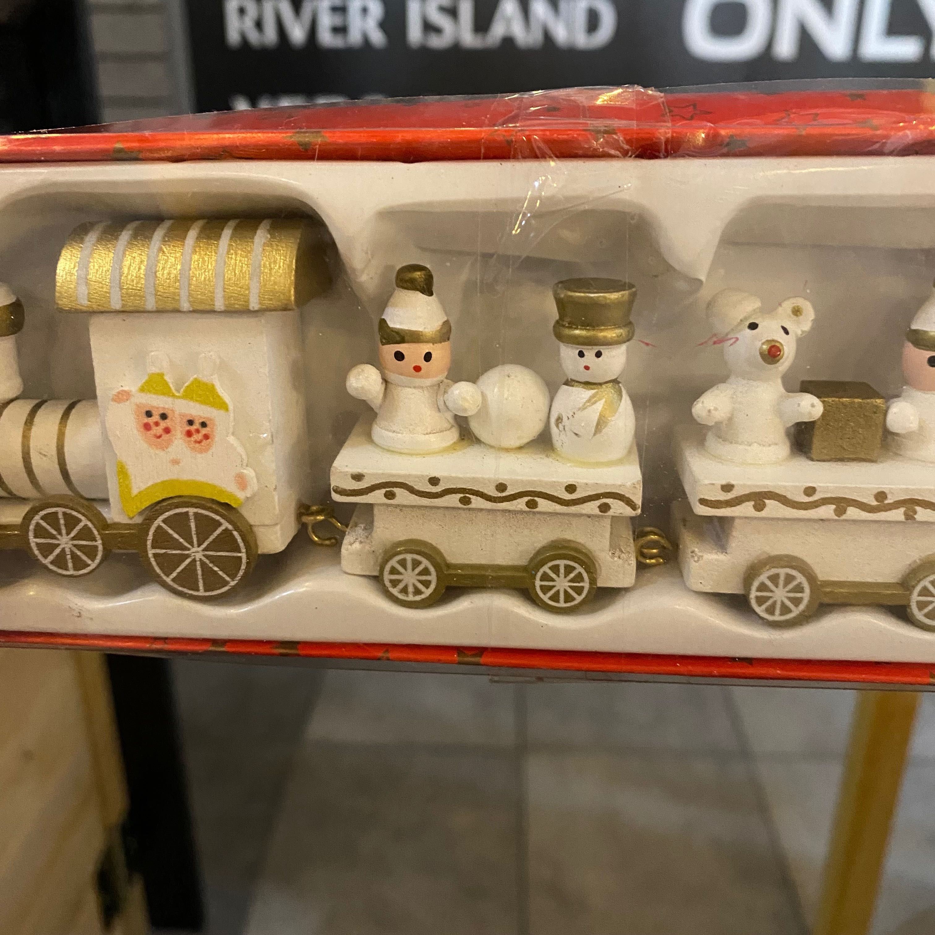 Pociąg drewniany dla dzieci ozdoba świąteczna dekoracja Xmas