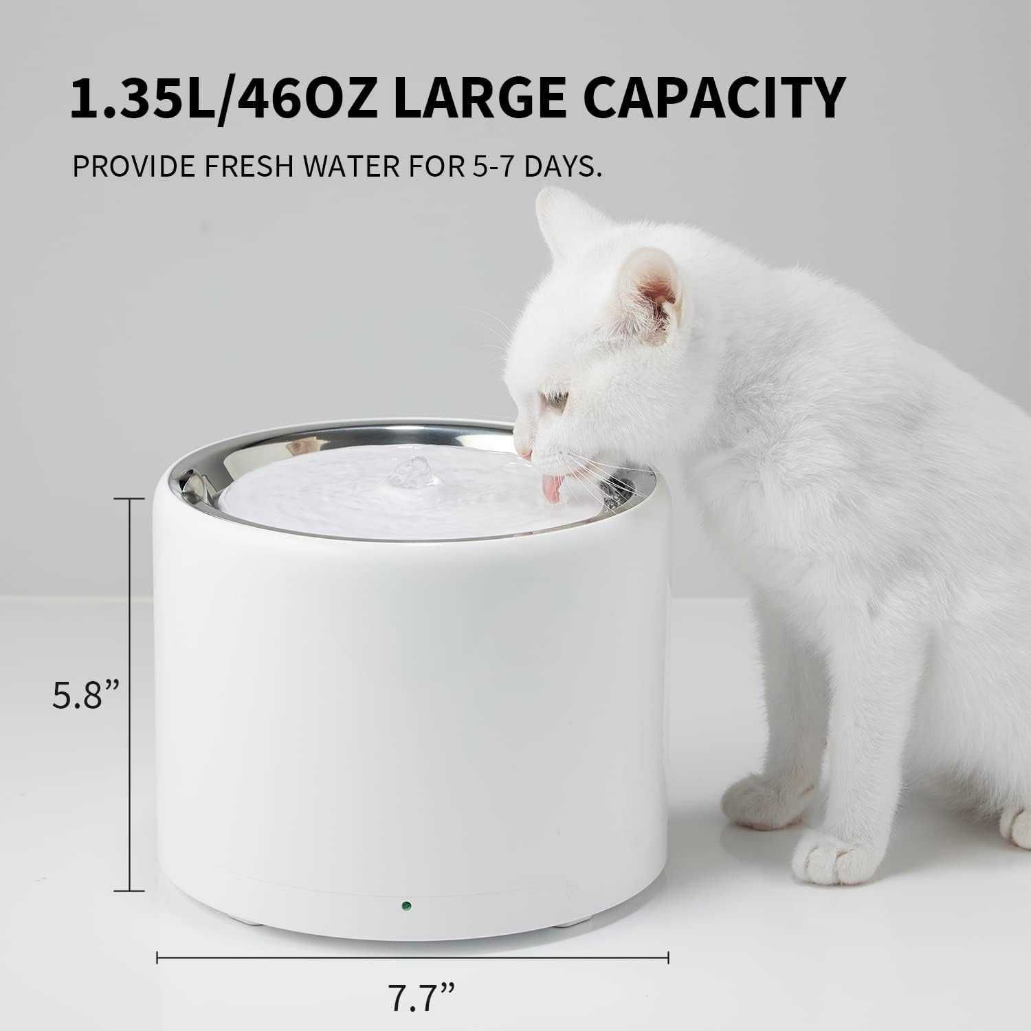 PETKIT Fontanna dla Kotów ze Stali Nierdzewnej, 1,8L