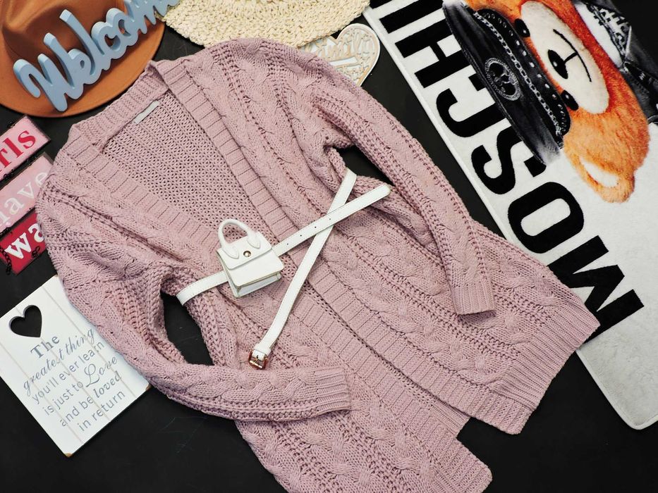 Fisherfield Sweterek kardigan warkocz 36