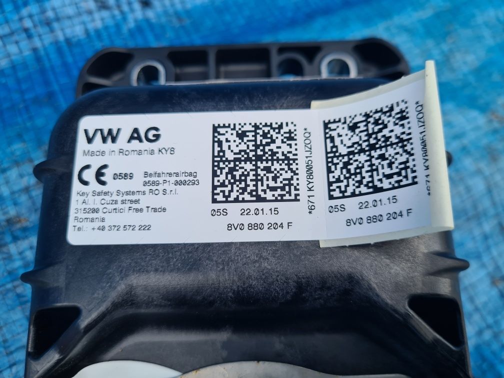 PODUSZKA powietrzna airbag deski rozdzielczej USA AUDI A3 8V oryginał
