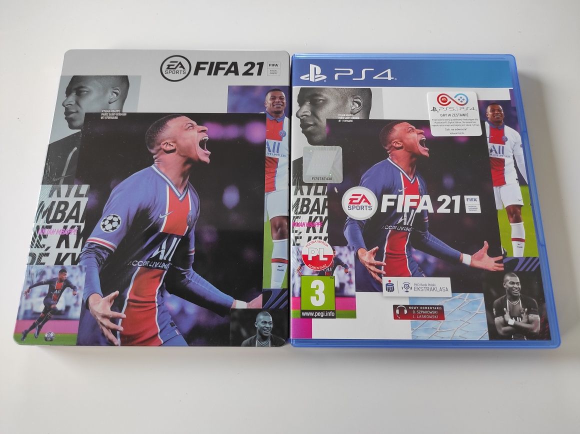 FIFA 21 + Steelbook, PS4, PL, stan idealny