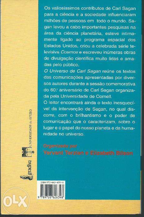 “O Universo de Carl Sagan" Yvertan Terzian - Gradiva / UA