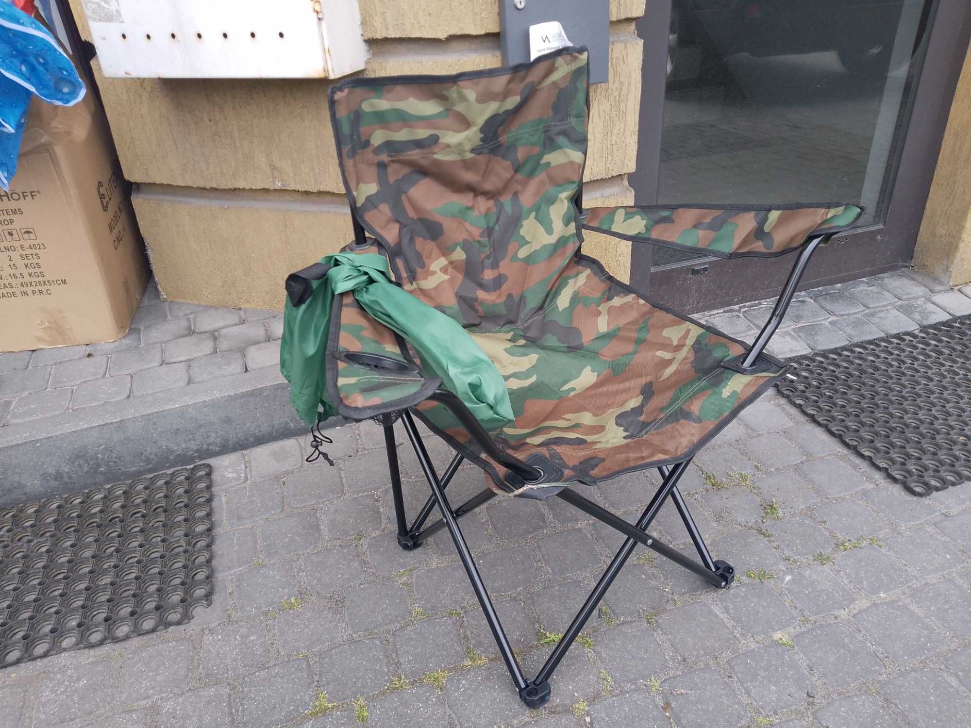 KRZESŁO turystyczne wędkarskie skład DUŻE FOTEL MORO krzesełko kemping